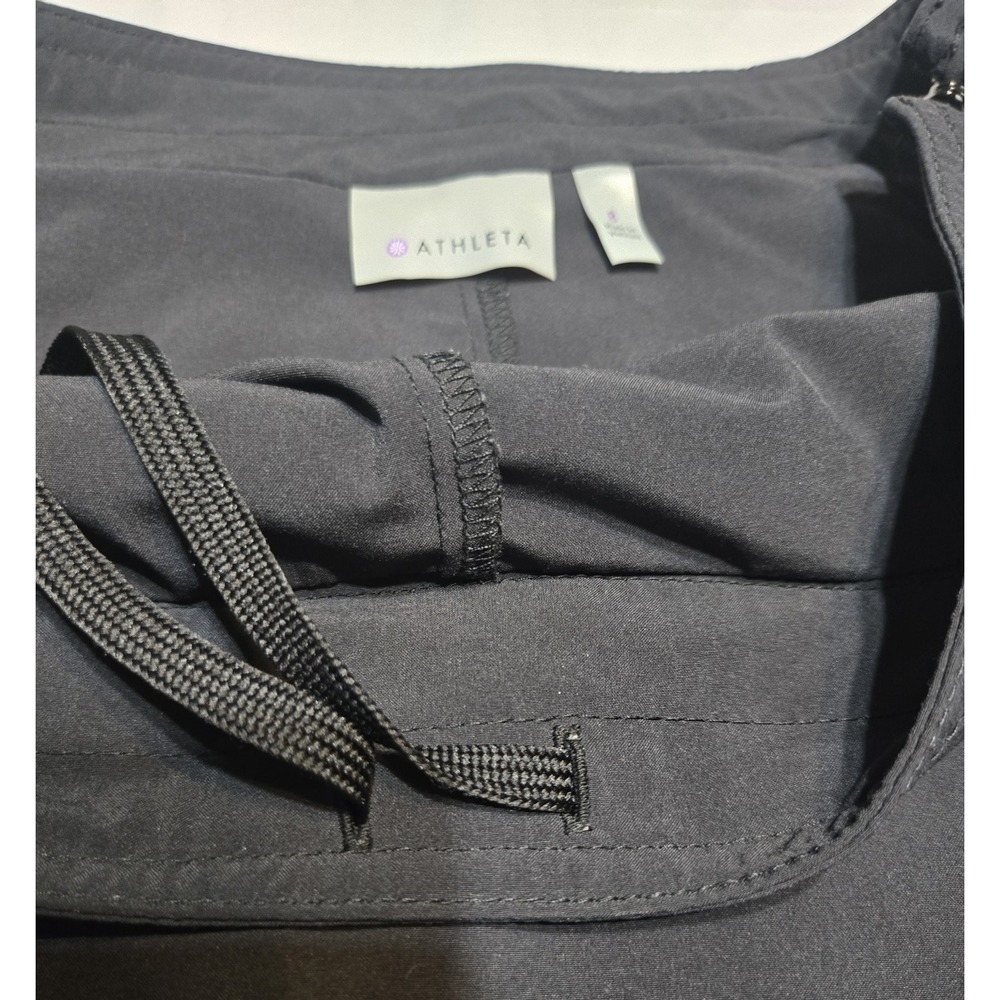 Athleta Whatever Skort Skirt Size 8 Black Athletic Workout Drawstring Pocket Zip - Picture 6 of 11